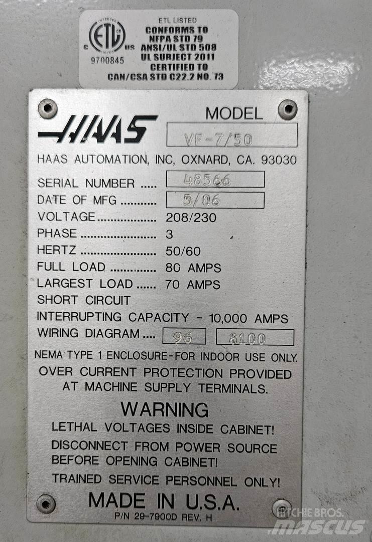 Haas VF-7/50 Construção - Outros
