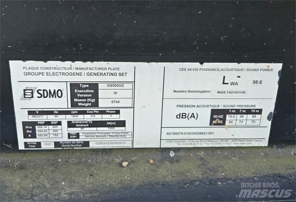 Sdmo GS500UC Geradores Diesel