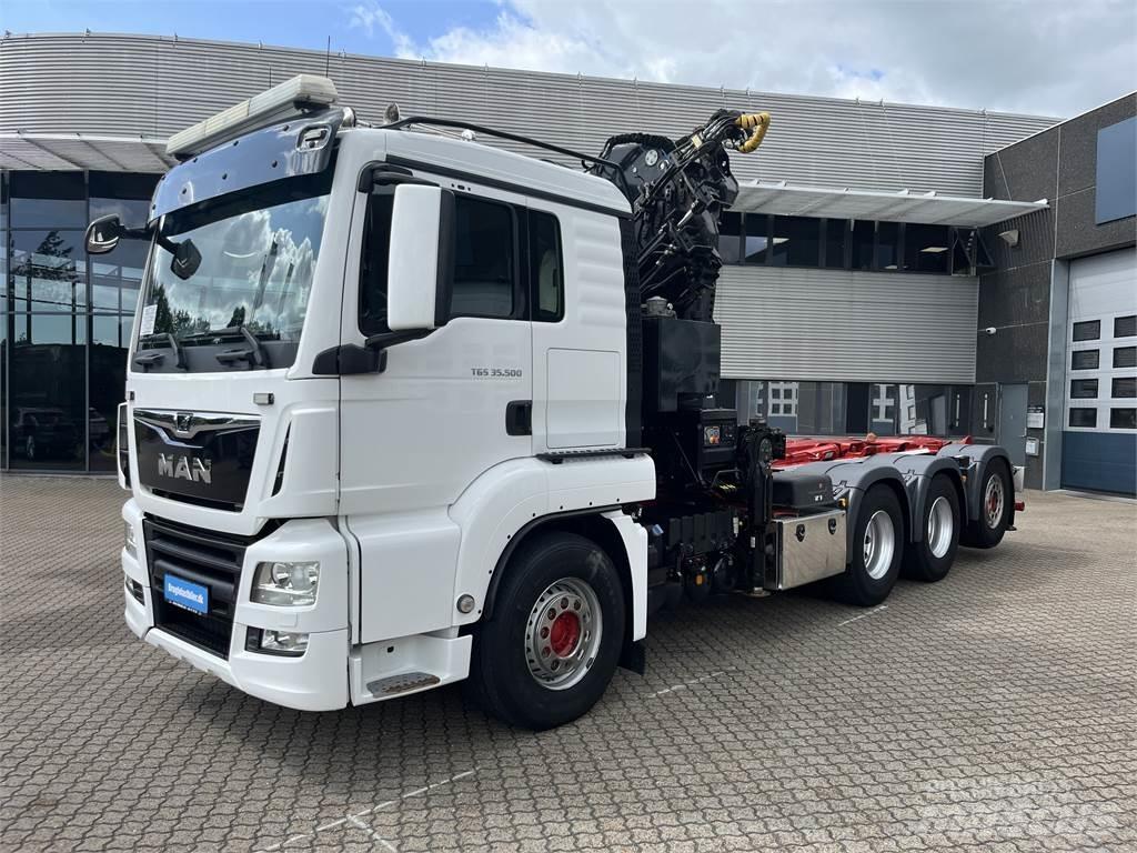 MAN TGS 35.500 8x4 Camiões caixa desmontável com elevador de cabo
