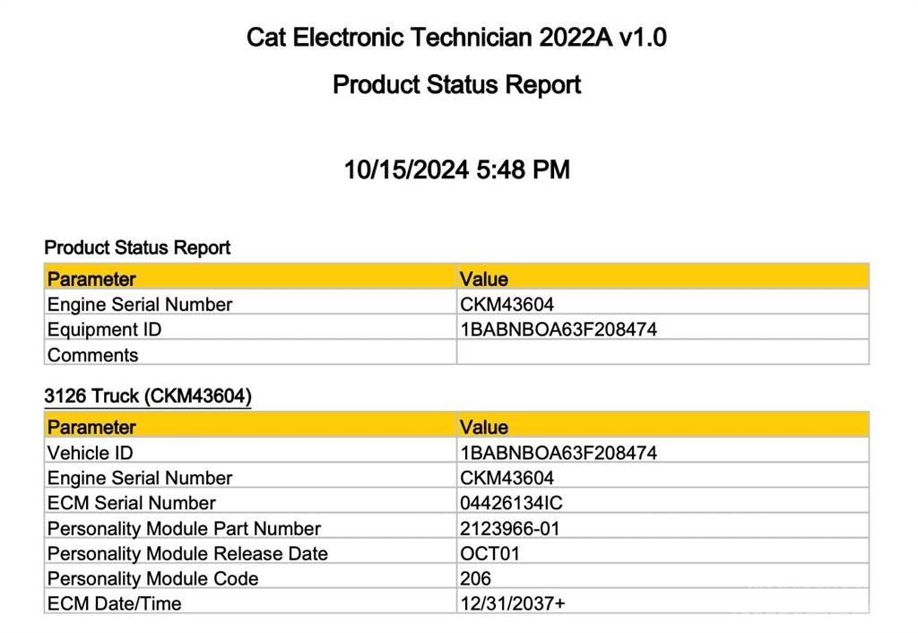 CAT 3126 Electrónica