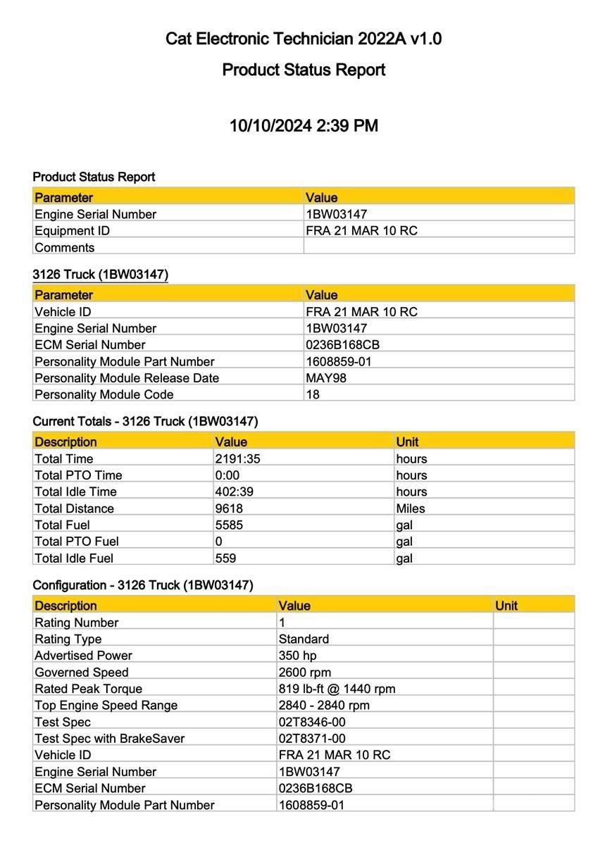 CAT 3126 Electrónica