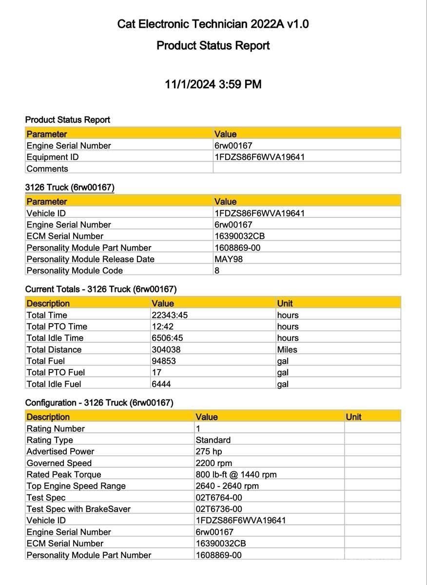 CAT 3126 Electrónica