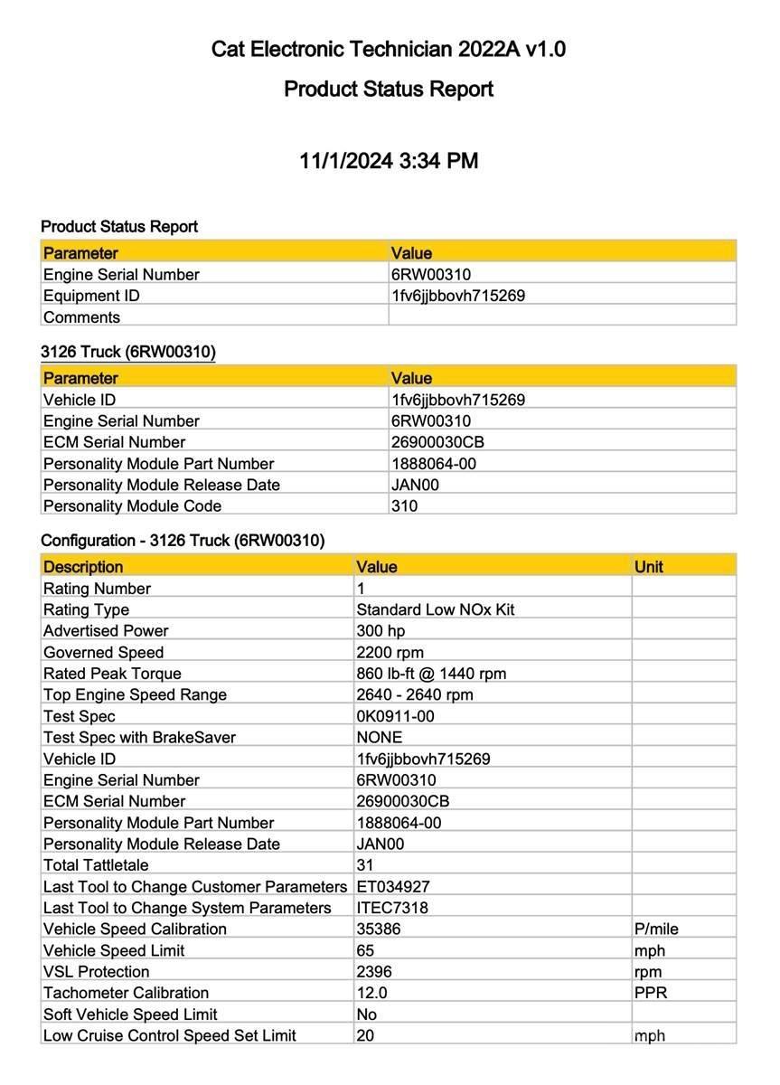 CAT 3126 Electrónica