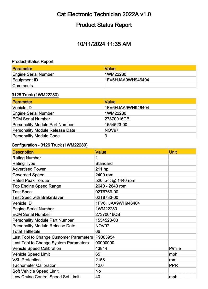CAT 3126 Electrónica