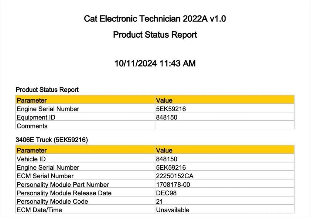 CAT 3406E Electrónica