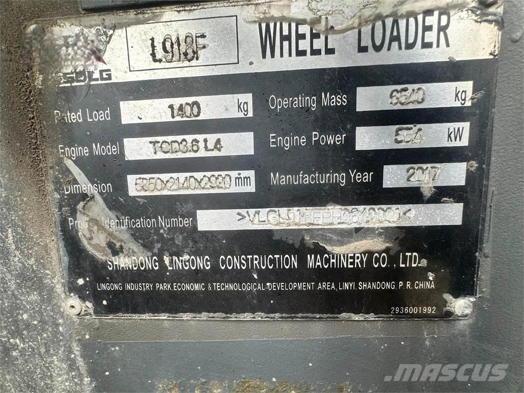 SDLG L918F Carregadeiras de rodas