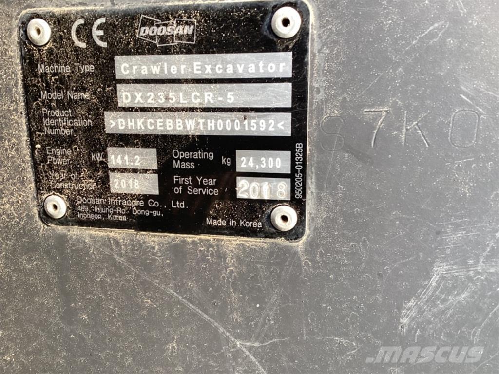 Doosan Dx235 LR 5 Escavadeiras de esteiras