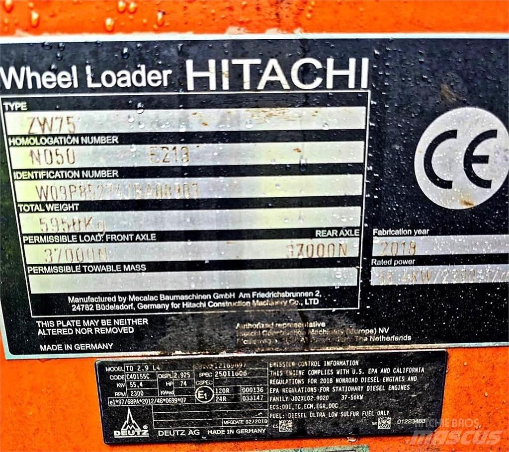 Hitachi ZW75 Mini carregadoras