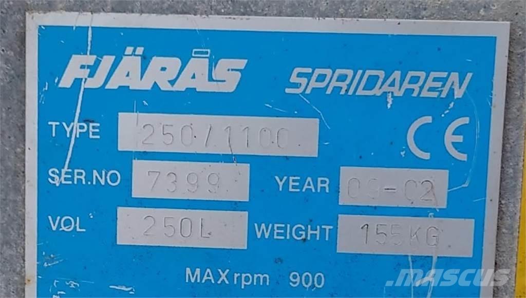  250/1100 3-p fäste Espalhadores de areia e sal