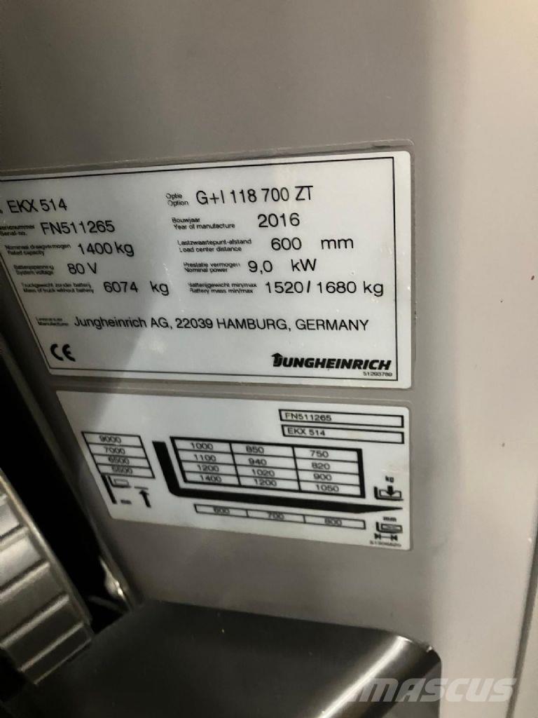 Jungheinrich EKX 514 Preparadoras de encomendas de alta elevação