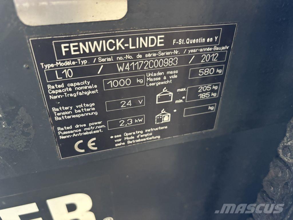 Linde L10 Empilhador para operador externo