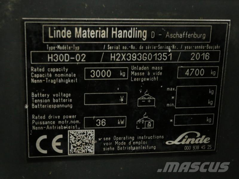 Linde H30D-02 393 Empilhadores Diesel