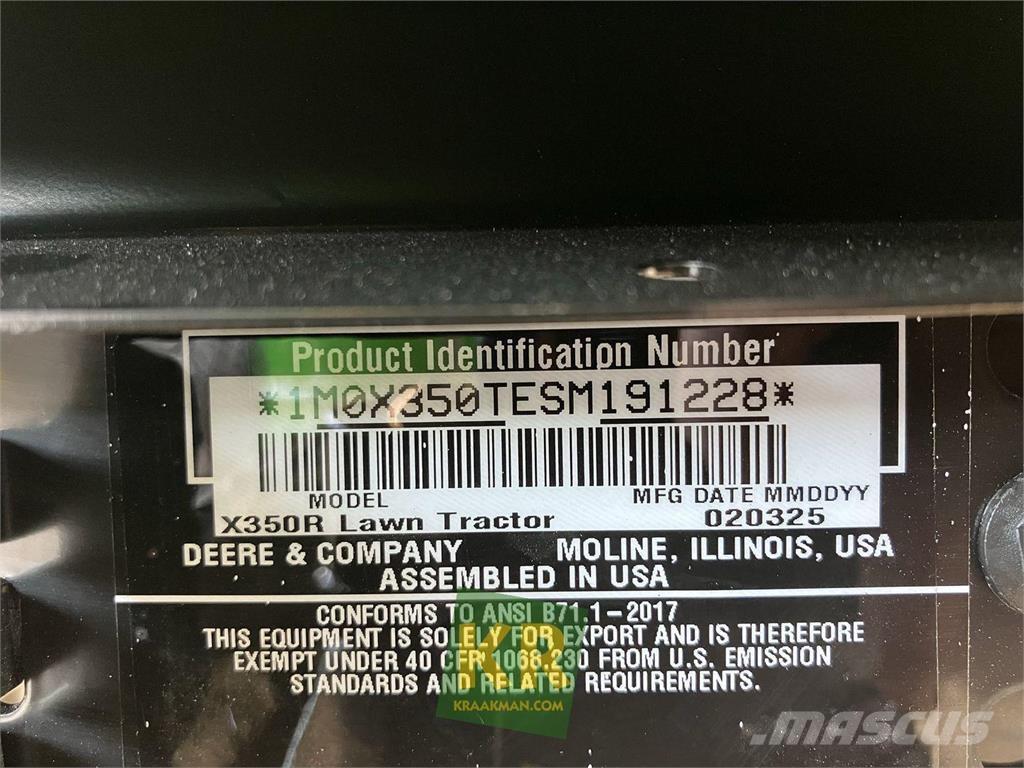 John Deere X350R Corta-Relvas Riders
