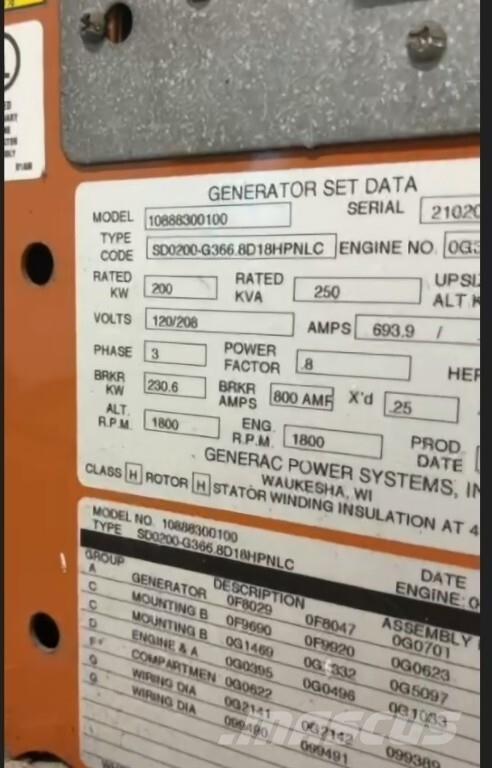 Generac SD200 Geradores Diesel