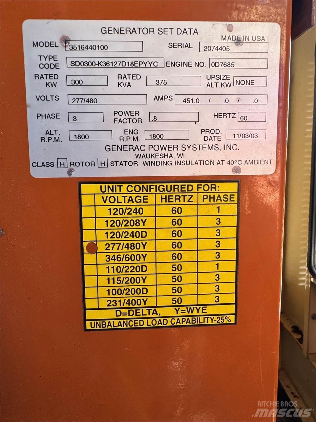 Generac SD300 Geradores Diesel