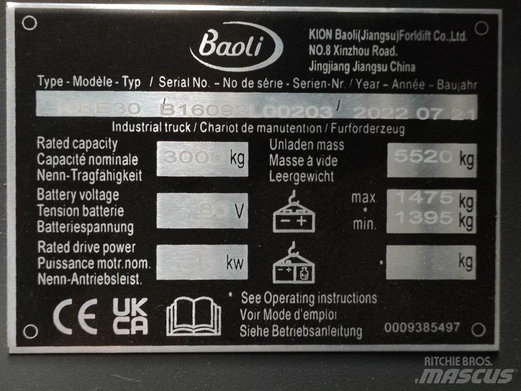Baoli KBE30 Empilhadores eléctricos