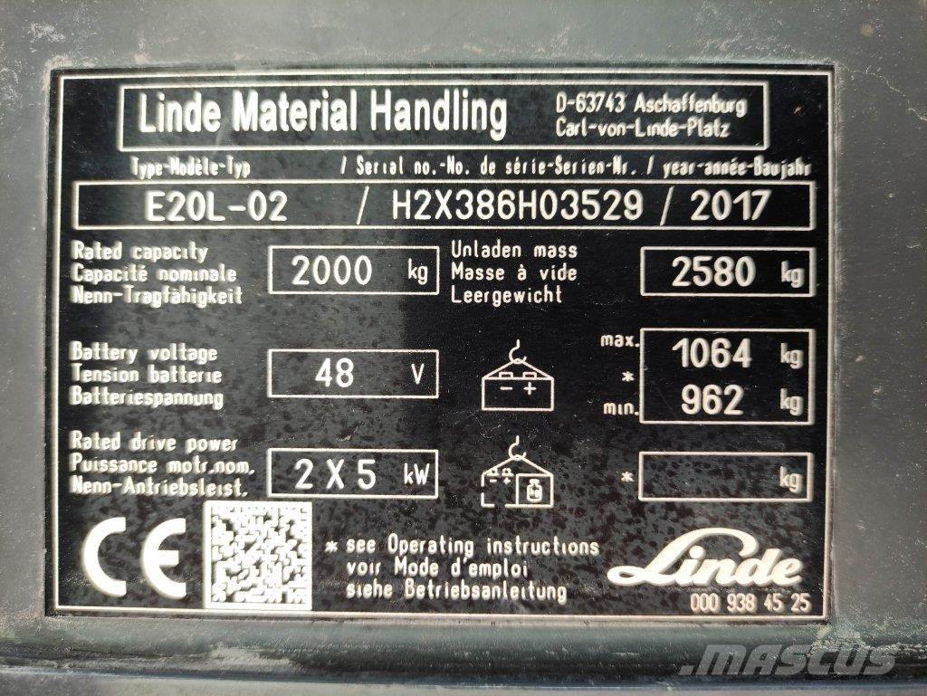 Linde E20L-02-386 Empilhadores eléctricos