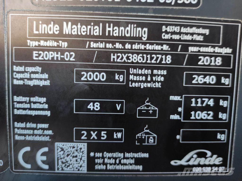 Linde E20P-02-386 EVO Empilhadores eléctricos