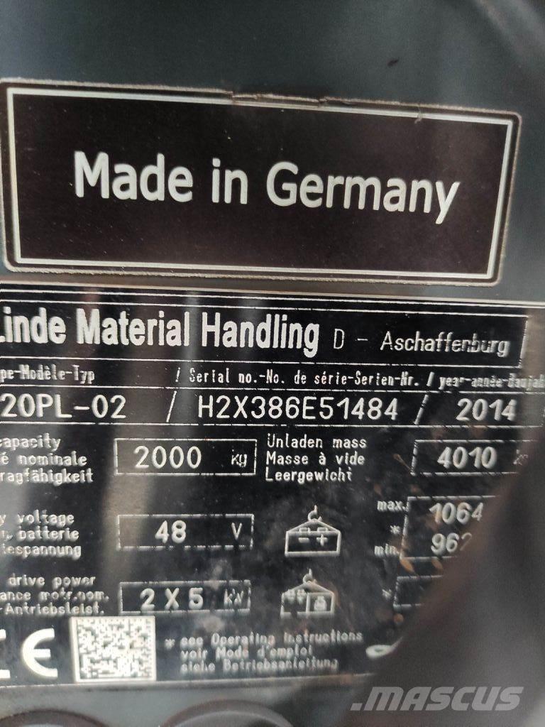 Linde E20PL-02-386 EVO Empilhadores eléctricos