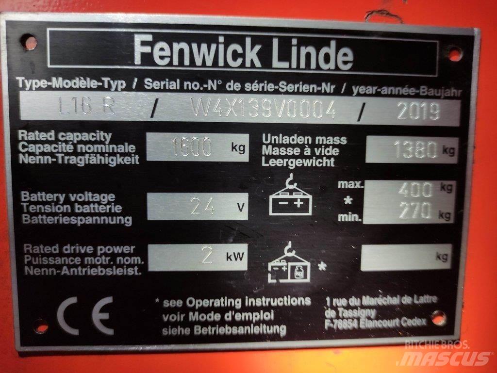 Linde L16R Empilhador para operador externo