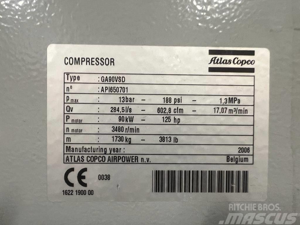 Atlas Copco Compressor, Kompressor GA 90 VSD Compressores