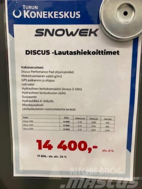 Snowek Discus 1200 Lautashiekoitin 2-10m Espalhadores de areia e sal