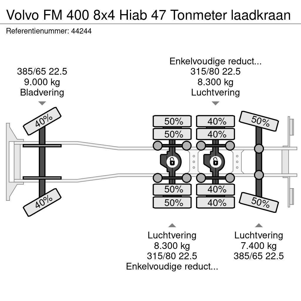 Volvo FM 400 8x4 Hiab 47 Tonmeter laadkraan All terrain cranes