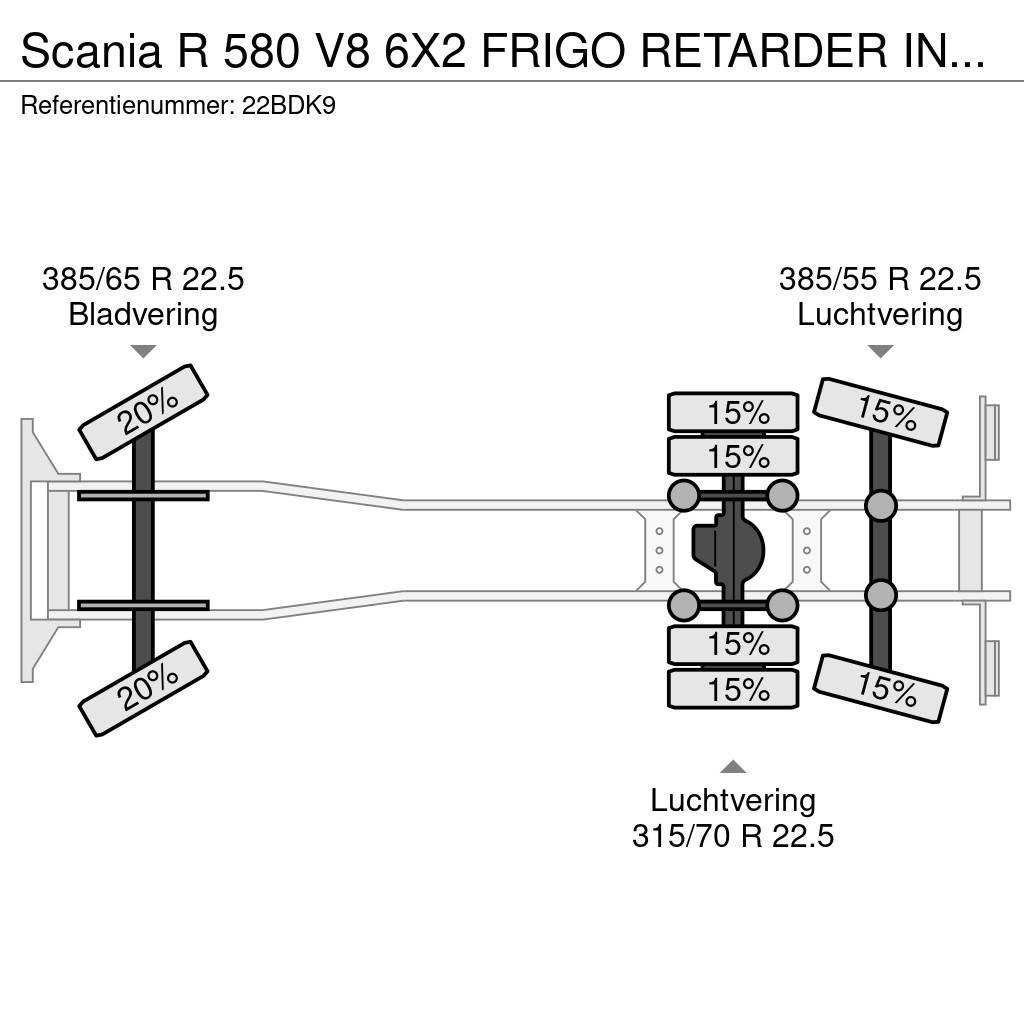 Scania R 580 V8 6X2 FRIGO RETARDER IN COMBI WITH BURG TRA Caminhões caixa temperatura controlada