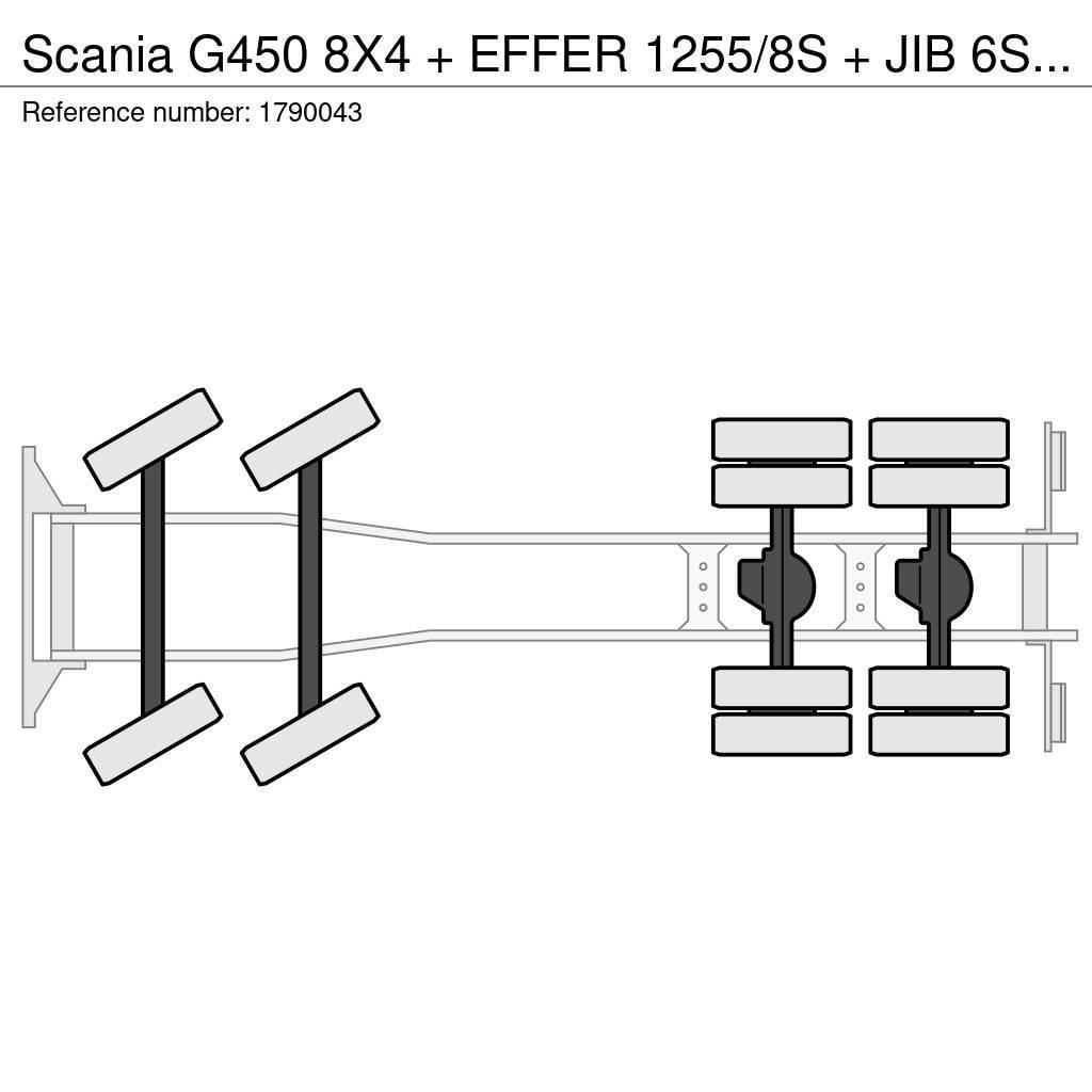 Scania G450 8X4 + EFFER 1255/8S + JIB 6S HD KRAAN/KRAN/CR Camiões grua