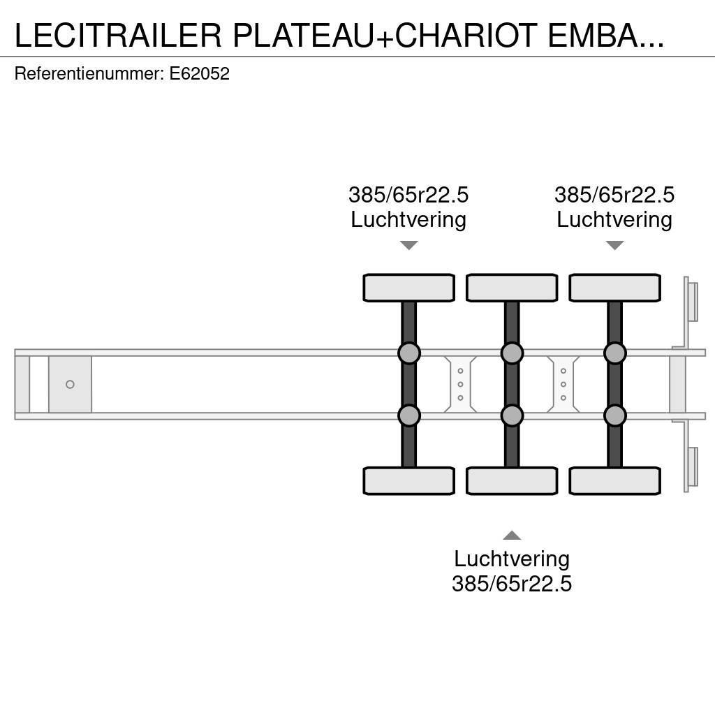 Lecitrailer PLATEAU+CHARIOT EMBARQUE Semi Reboques estrado/caixa aberta