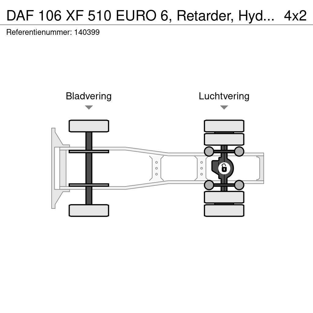 DAF 106 XF 510 EURO 6, Retarder, Hydraulic Cavalos Mecânicos