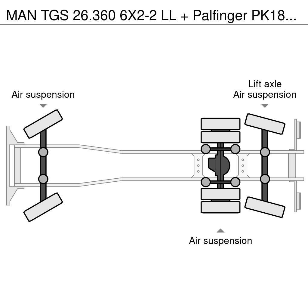 MAN TGS 26.360 6X2-2 LL + Palfinger PK18001 LA Camiões estrado/caixa aberta