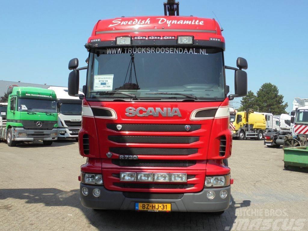 Scania R730 V8 + Euro 5 + Loglift 115Z + 6X4 Camiões estrado/caixa aberta