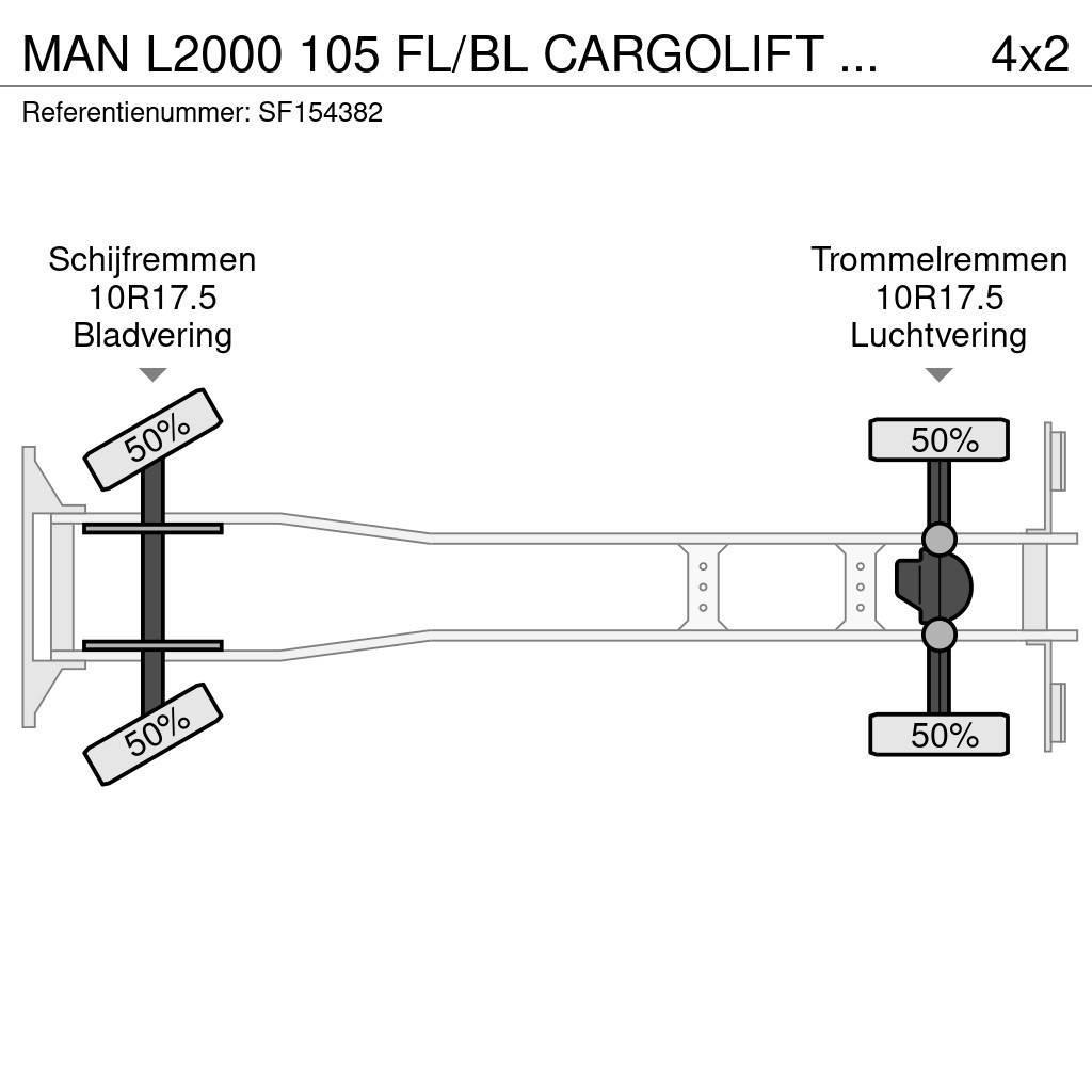 MAN L2000 105 FL/BL CARGOLIFT BAR 1500kg Caminhões de caixa fechada