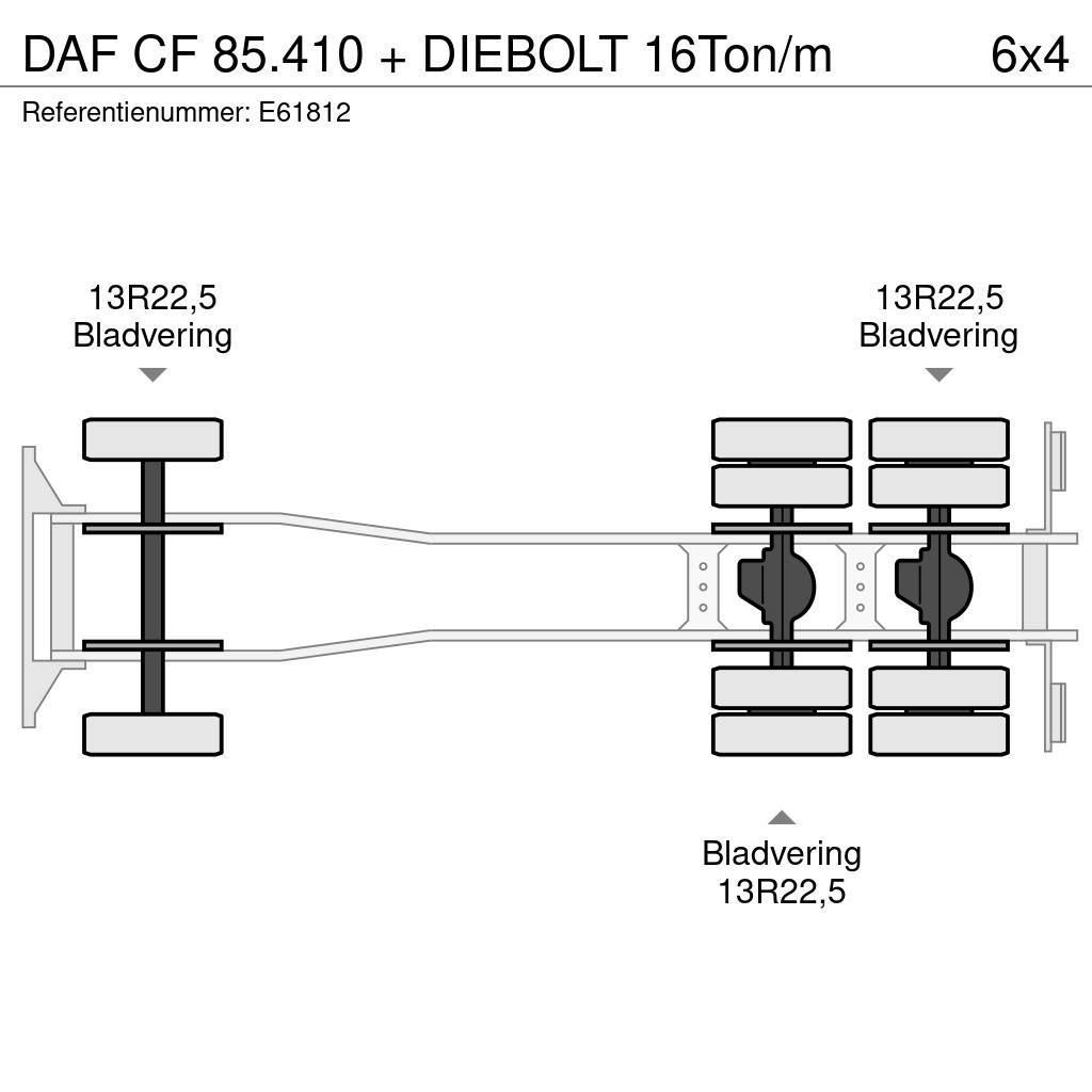 DAF CF 85.410 + DIEBOLT 16Ton/m Camiões porta-contentores