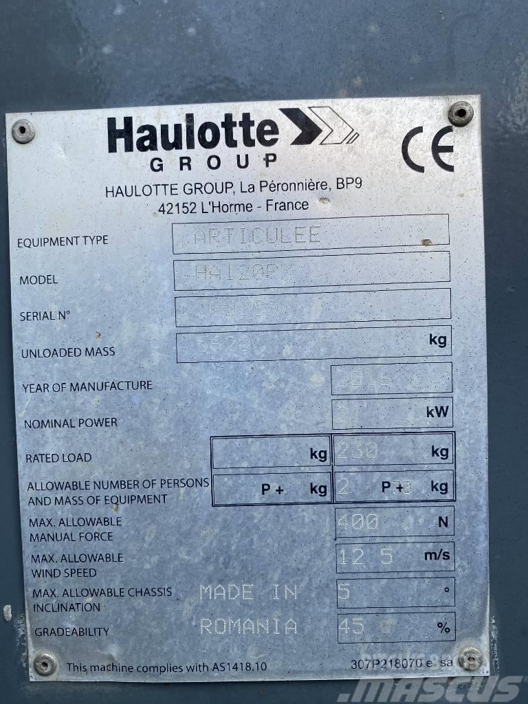 Haulotte HA 120 P Elevadores braços articulados