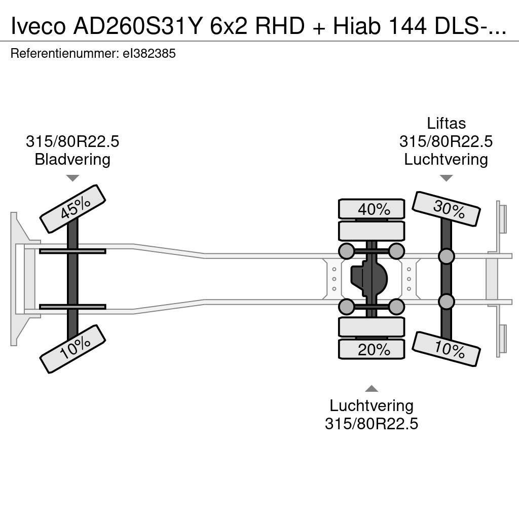 Iveco AD260S31Y 6x2 RHD + Hiab 144 DLS-2 Pro Camiões estrado/caixa aberta
