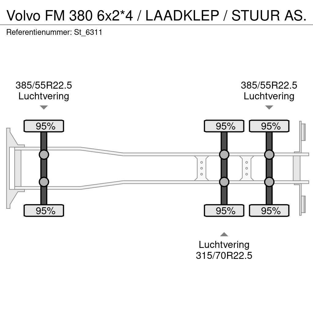 Volvo FM 380 6x2*4 / LAADKLEP / STUUR AS. Caminhões de caixa fechada