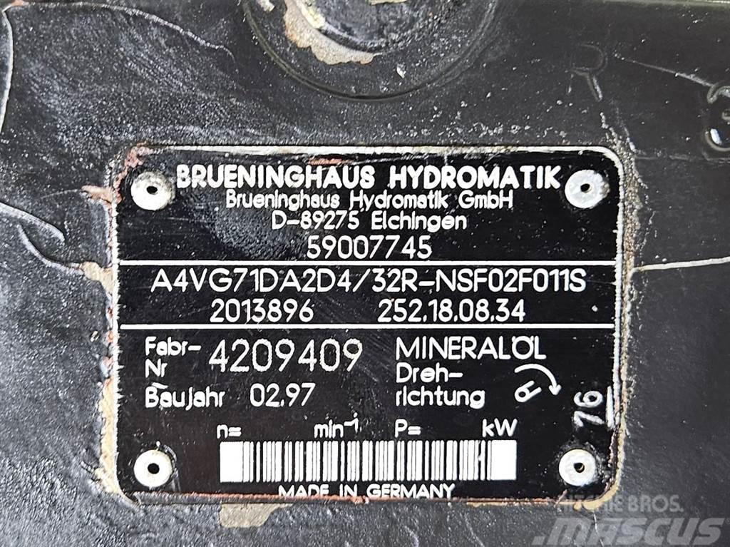 Brueninghaus Hydromatik A4VG71DA2D4/32R-Drive pump/Fahrpumpe Hidráulica