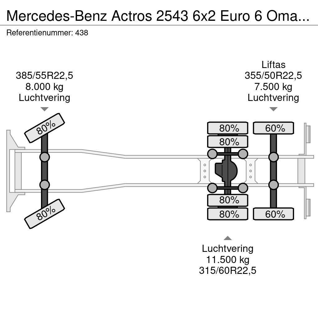 Mercedes-Benz Actros 2543 6x2 Euro 6 Omars 11 Tons Plateau 5 Ton Camiões de Reciclagem