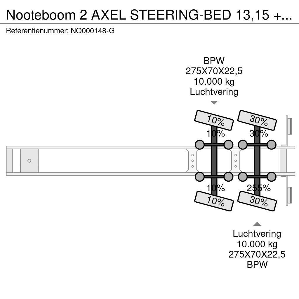 Nooteboom 2 AXEL STEERING-BED 13,15 + 7,95 METER Semi Reboques estrado/caixa aberta