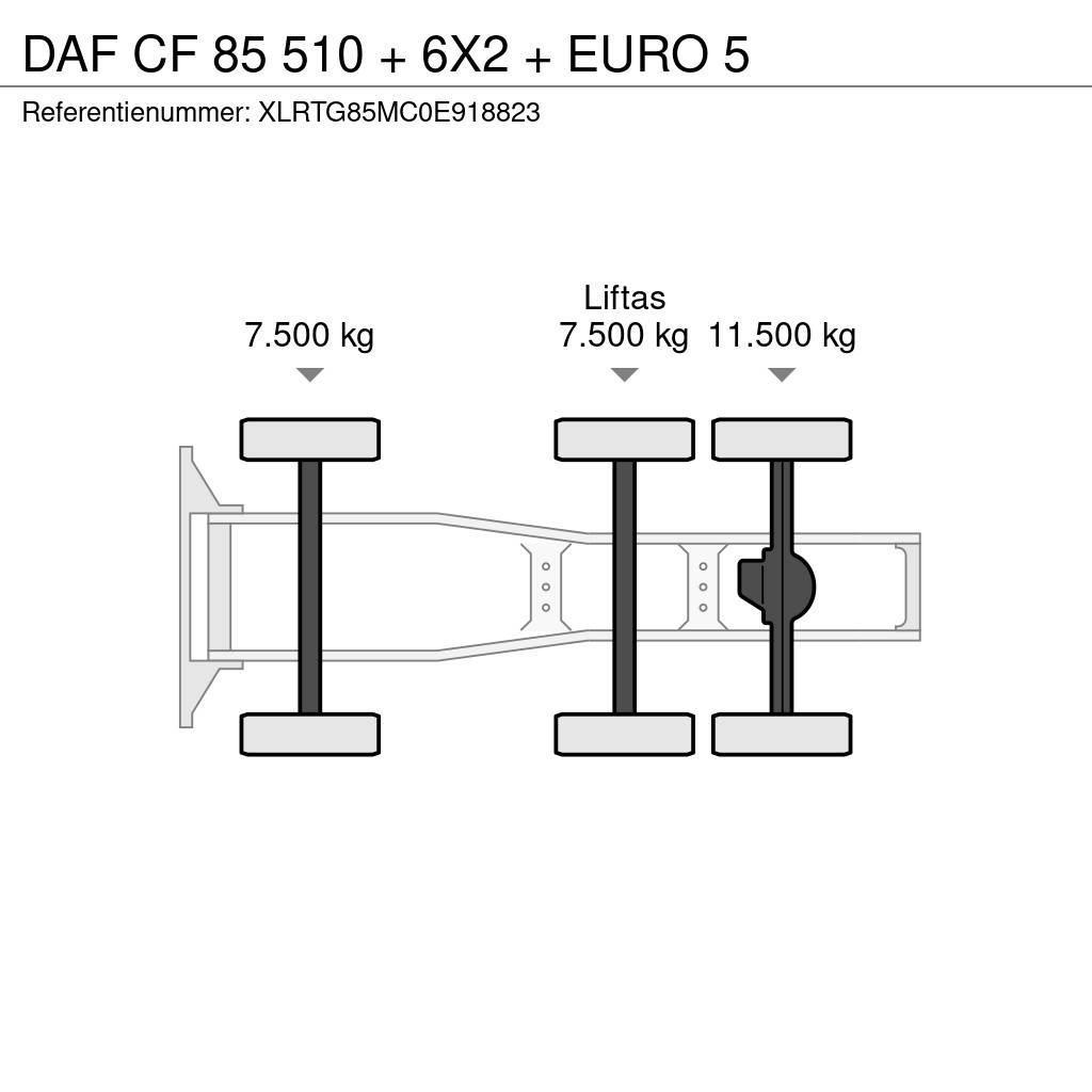 DAF CF 85 510 + 6X2 + EURO 5 Cavalos Mecânicos