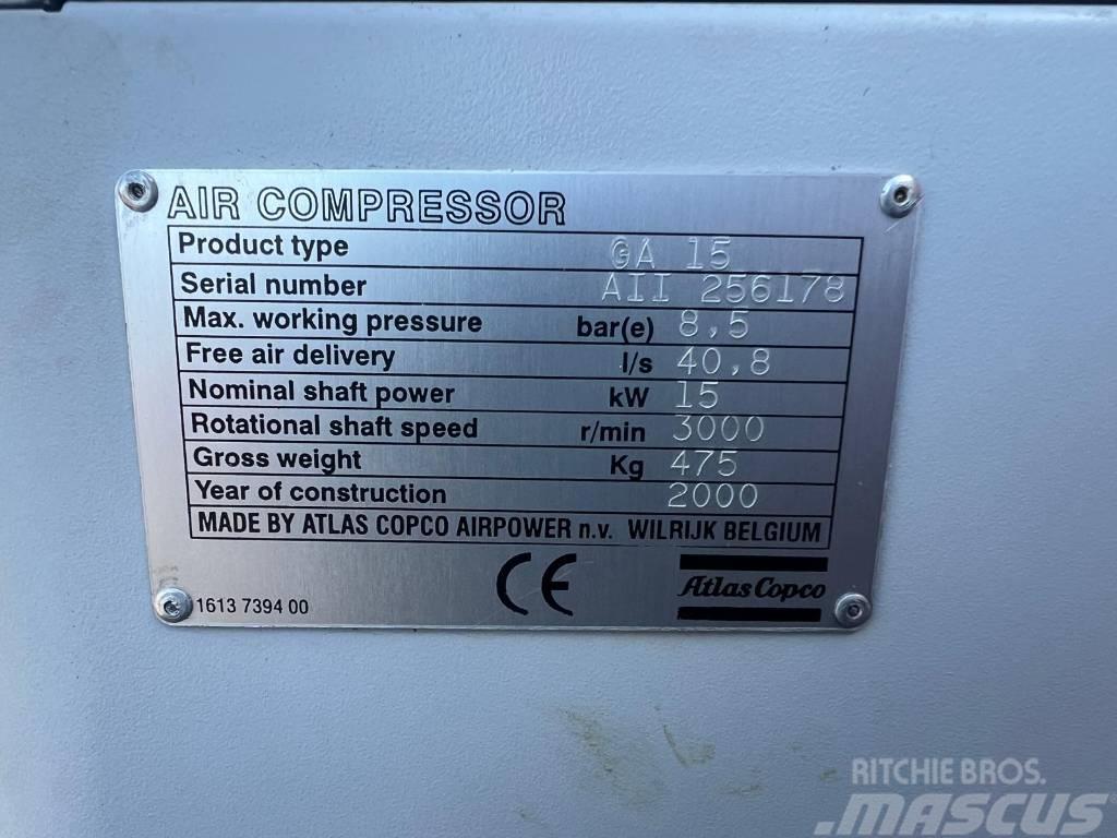 Atlas Copco Compressor, Kompressor GA 15 FF Compressores