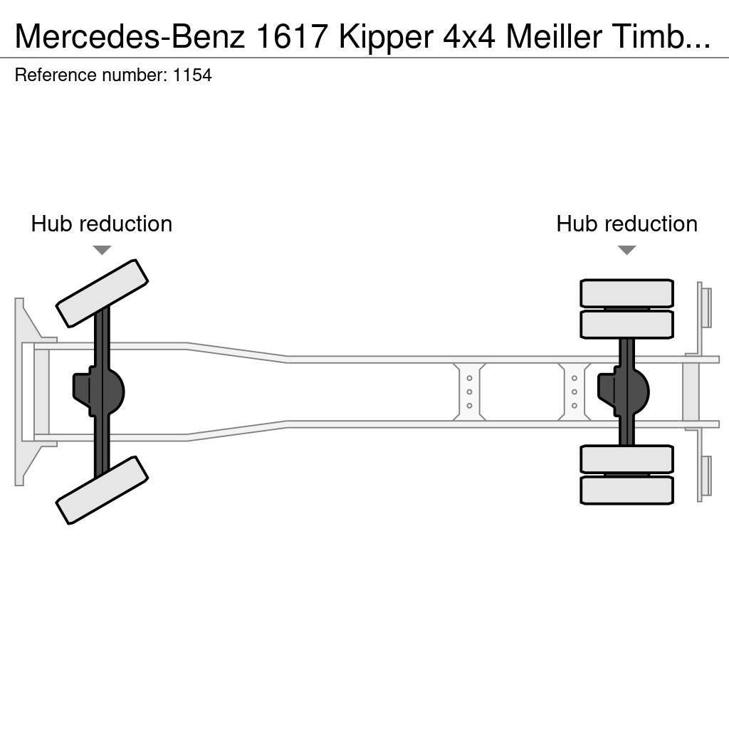 Mercedes-Benz 1617 Kipper 4x4 Meiller Timber Crane Big Axle Good Camiões basculantes
