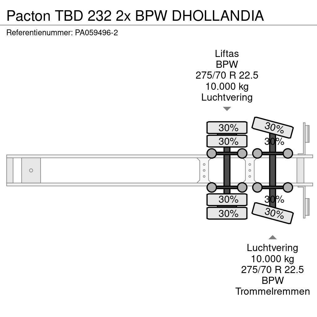 Pacton TBD 232 2x BPW DHOLLANDIA Semi Reboques Cortinas Laterais