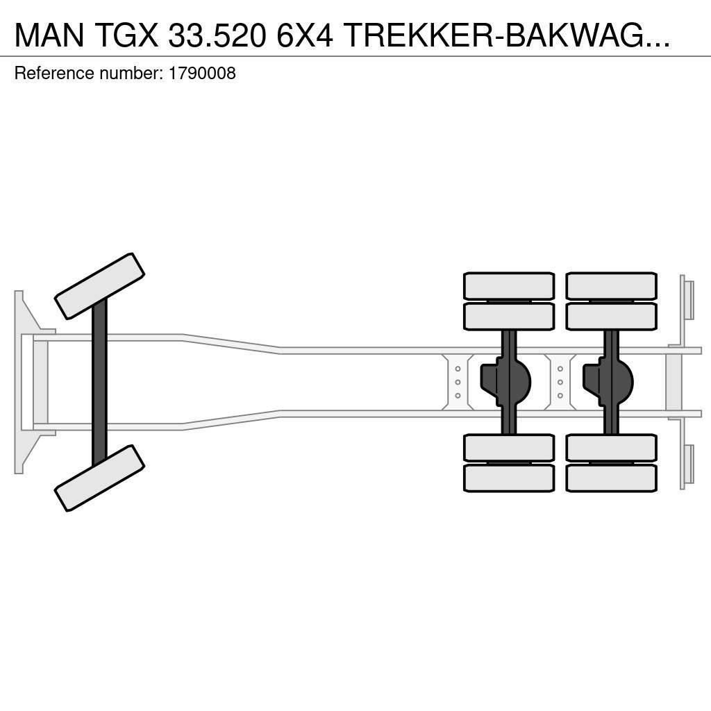 MAN TGX 33.520 6X4 TREKKER-BAKWAGEN COMBI + FASSI F485 Camiões grua