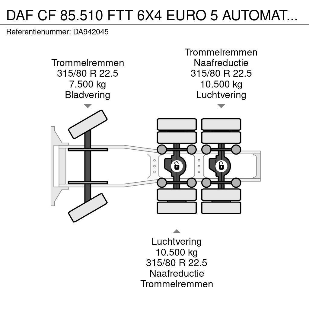 DAF CF 85.510 FTT 6X4 EURO 5 AUTOMATIC + ZF INTARDER + Cavalos Mecânicos