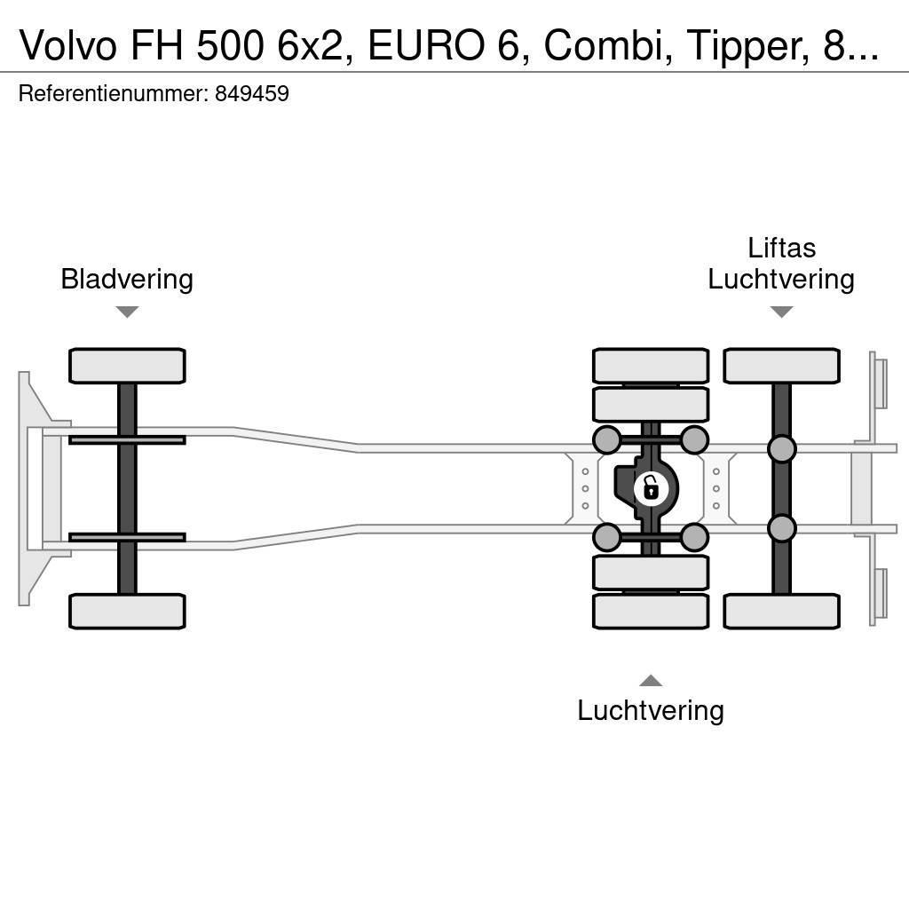 Volvo FH 500 6x2, EURO 6, Combi, Tipper, 84 M3 Camiões basculantes