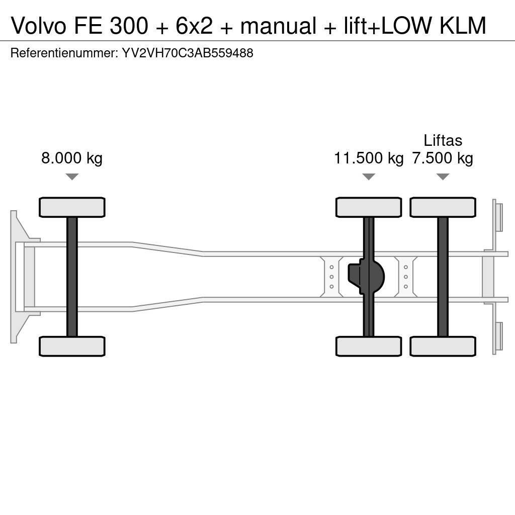 Volvo FE 300 + 6x2 + manual + lift+LOW KLM Caminhões de caixa fechada
