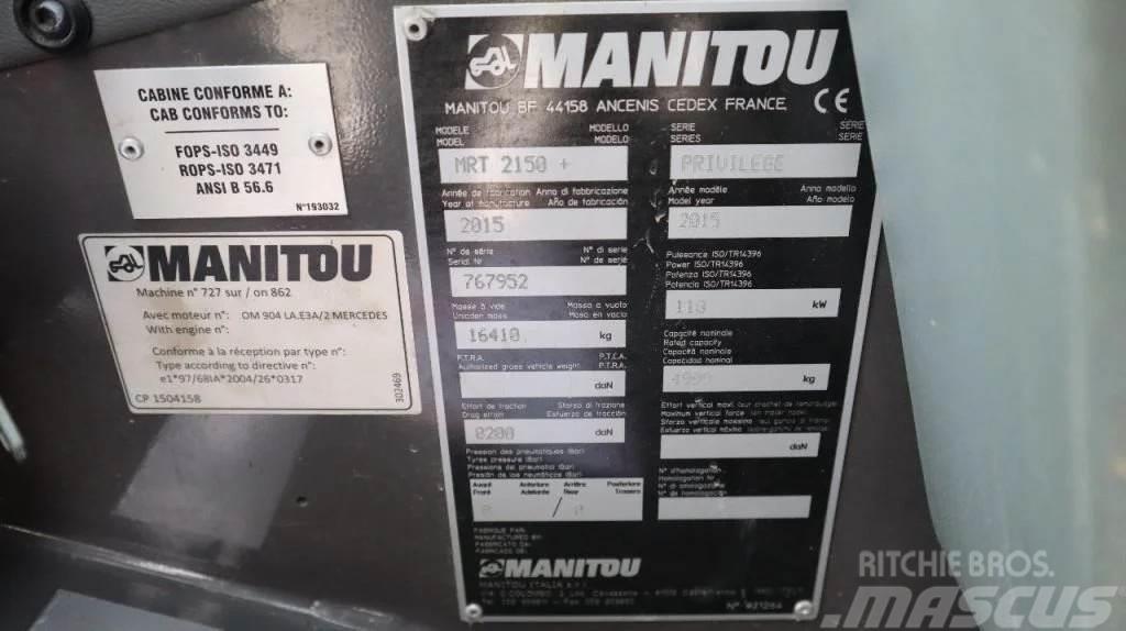 Manitou MRT 2150+ PRIVILEGE | FORKS | AIRCO Manipulador telescópico